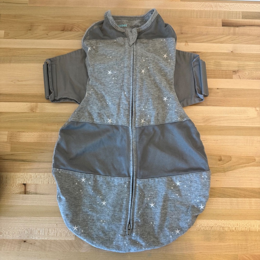 Happiest Baby Sleepea Swaddle Gray Stars S/K/P Small Baby Sleep Sack